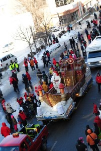 Bonhomme parade at the Québec Winter Carnival