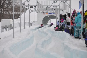 Ice slide at the Québec Winter Carnival