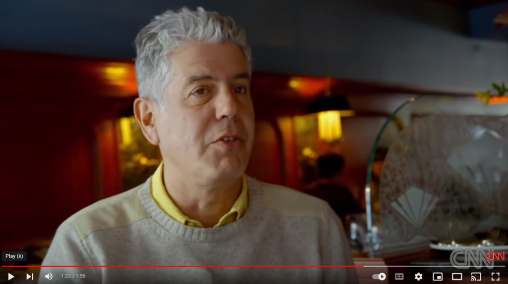 Anthony Bourdain during his Quebec food journey