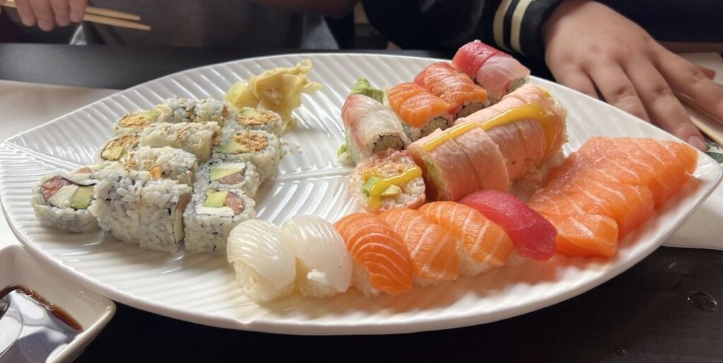 Assorted sushi rolls served in Quebec City