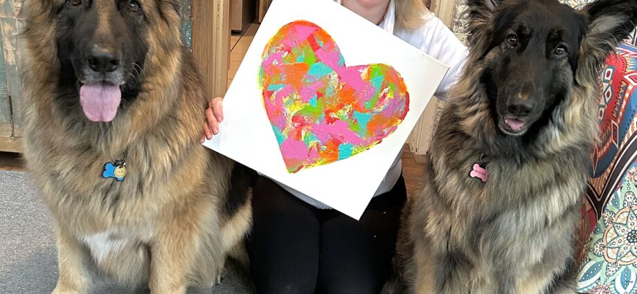 Animal-made artwork from the 2024 Tripawds Dog Art Auction