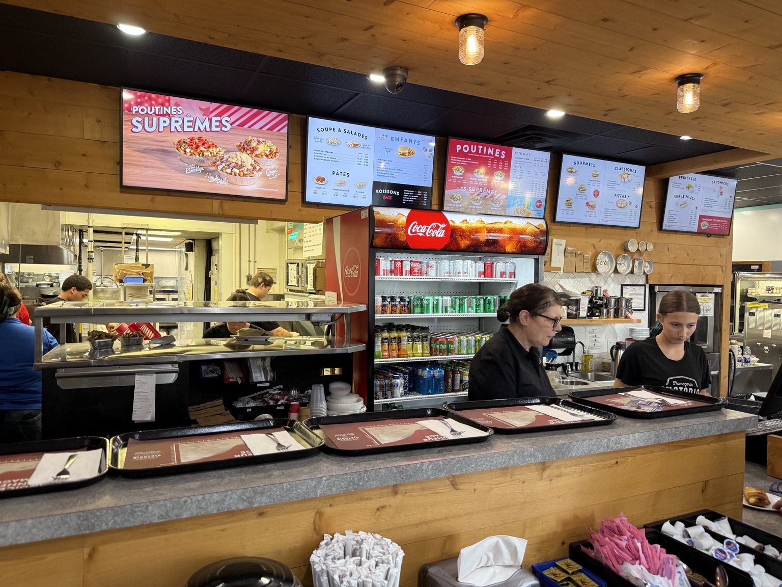 Interior counter at the original Fromagerie Victoria location in Victoriaville